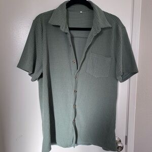 Men's Green Waffle Knit Shirt